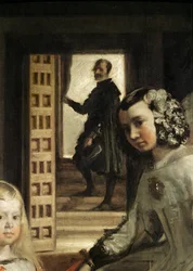 Detalje af baggrunden for Las Meninas, eller The Family of Philip IV, c.1656 (detalje af 405)